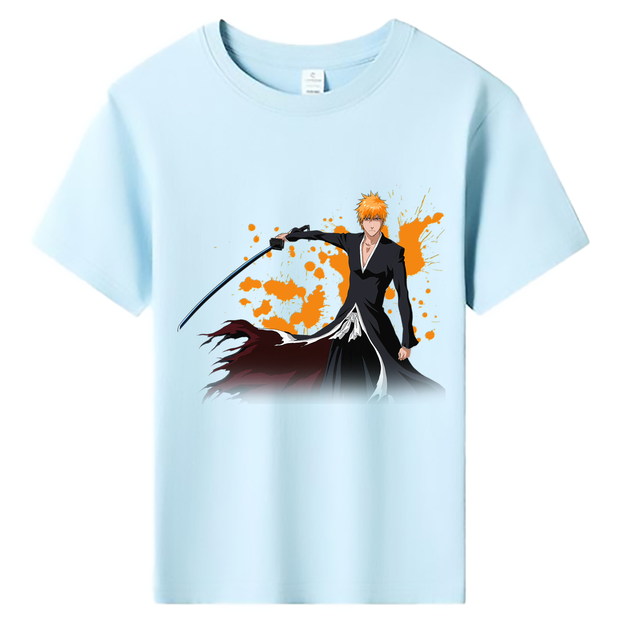 （画像用） ブリーチ 黒崎一護（くろさき いちご）BLEACH Kurosaki Ichigo 綿100％キッズTシャツ（フロントプリント）